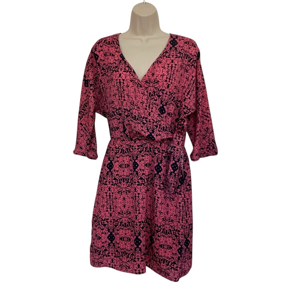 NWOT Collective Concepts Lined Mock Wrap Dress Size Medium Waist Tie